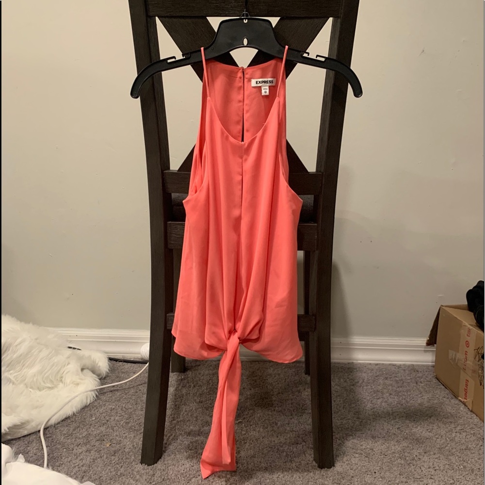 High Neck Tie Front Halter